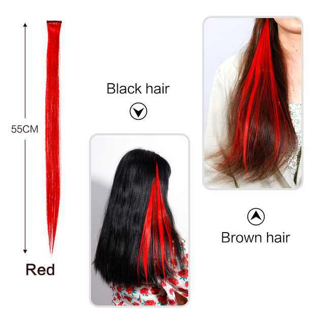 New Long Wavy Wig For Color Wigs Long Hair Highlighting Gradient Invisible Seamless Natural One-piece Hair Hanging Ears