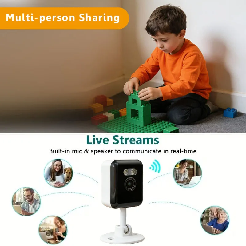 2MP HD Wifi Security Camera Mini Indoor Home Surveillance Camera Night Vision Two Ways Audio Human Detection 2.4G IP CAM 5