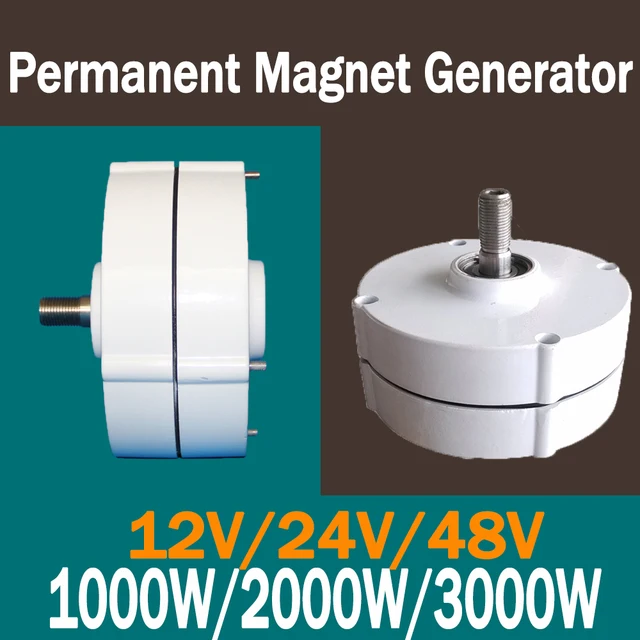 กังหันลมเครื่องกำเนิดไฟฟ้า2KW 3กิโลวัตต์เครื่องกำเนิดไฟฟ้าแม่เหล็กถาวรแบบ Dynamo กระปุกเกียร์2000วัตต์12โวลต์24โวลต์48โวลต์สำหรับใช้ในบ้าน 1