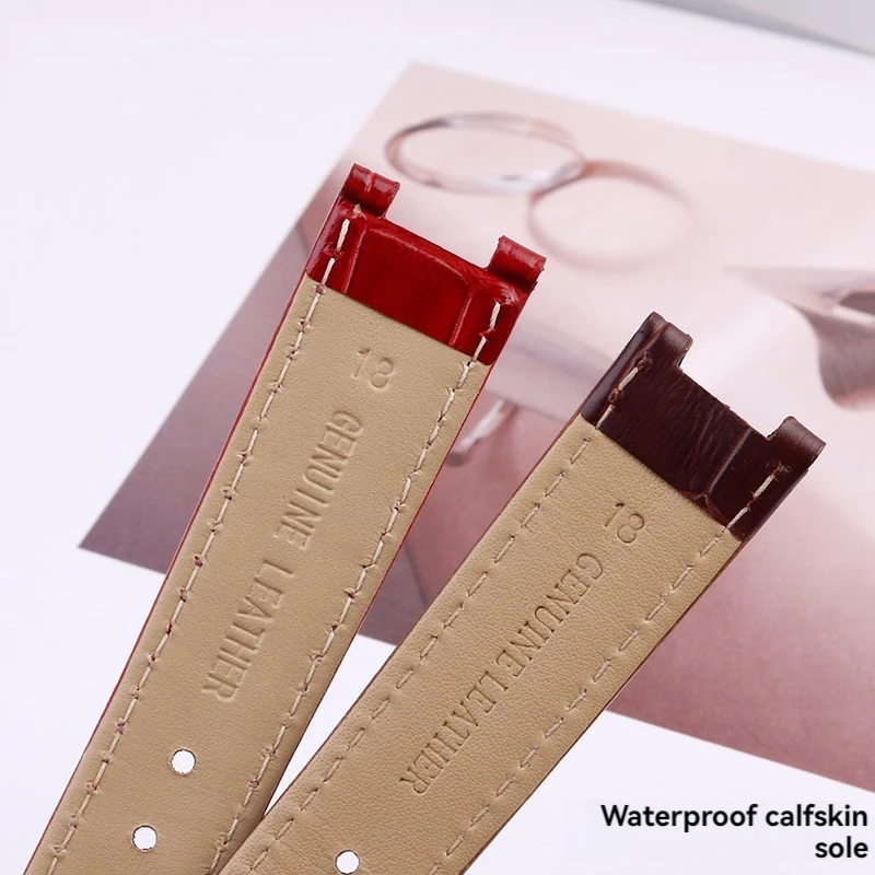 Elegant Green Brown Calfskin Cowhide Watch Strap