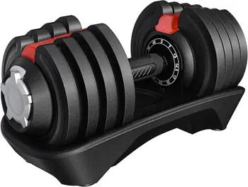 28–90 LB Adjustable Dumbbell Set with Tray 1