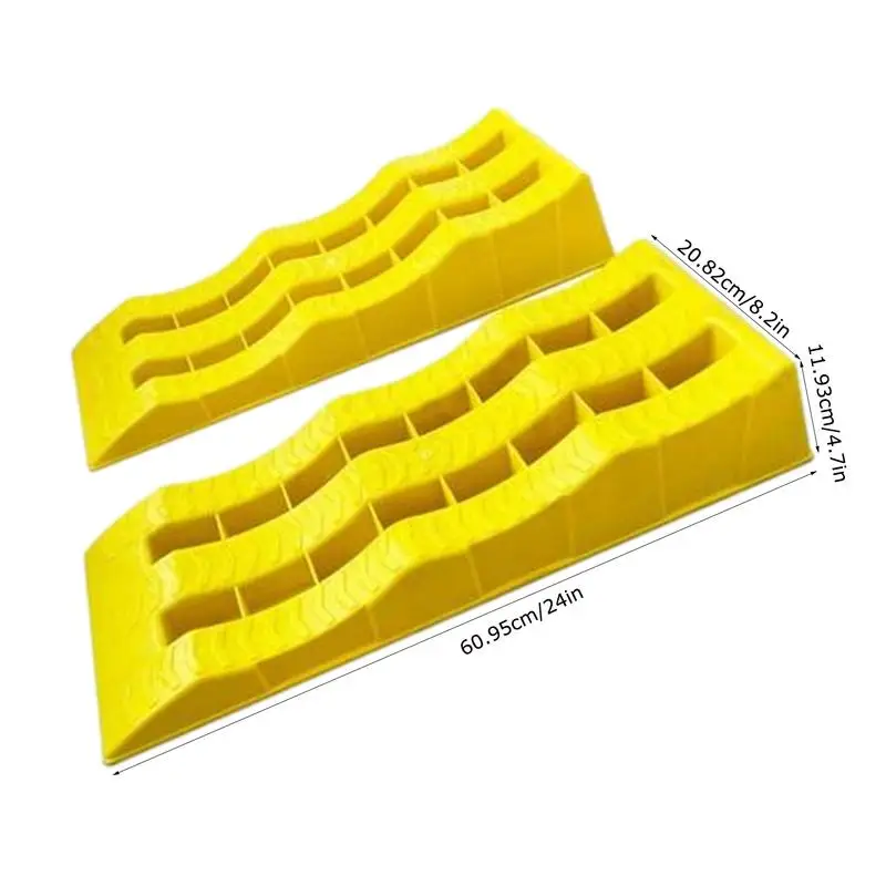 Auto Wheel Blocks 2pcs Anti-Slip 3-Step Trailer Leveler Camper Leveling Blocks Travel Trailer Leveling Wheel