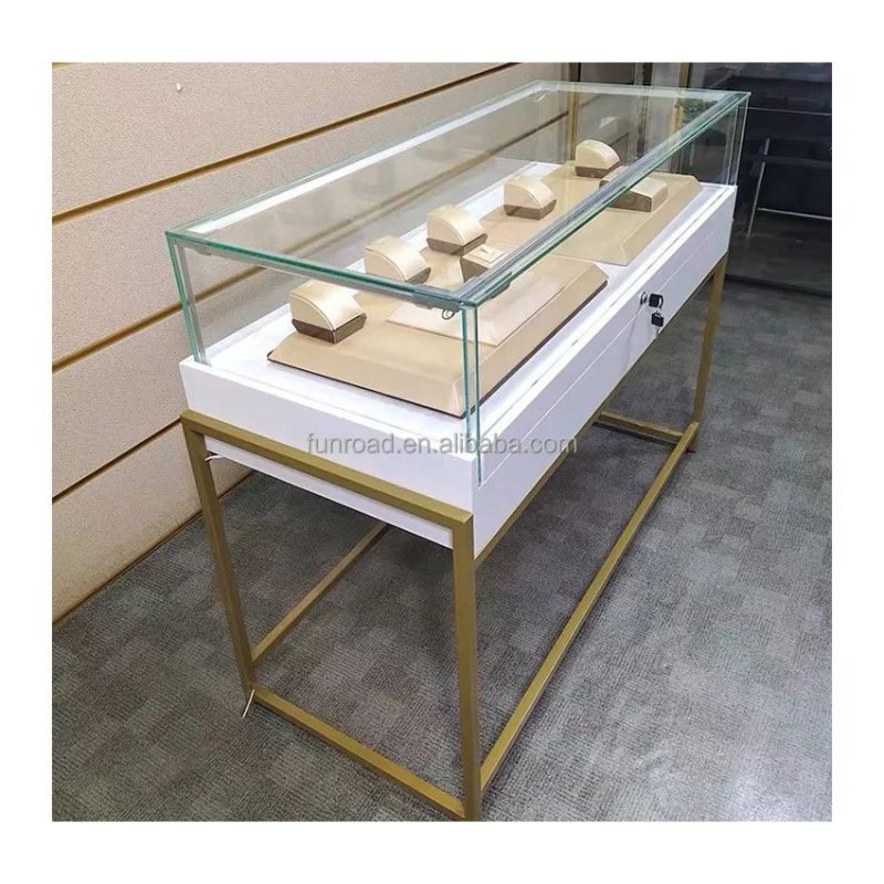 

custom.Best selling glass display showcase for jewelry store showcase cabinet counter with LED light