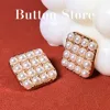 5 Pieces Elegant High-grade Inlaid Pearl Square Metal Buttons Tweed Coat Suit Jacket Jumper Beautiful Decorative Buttons 3