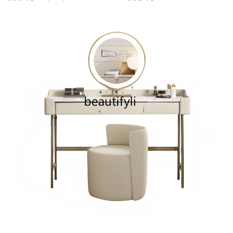 

Italian Dresser Bedroom Nordic Stone Plate Dresser Table Light Luxury Modern Minimalist drawer furniture