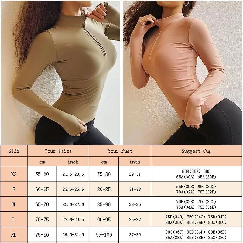 Aiithuug Zipper Gym Shirts Quater Zip Yoga Long Sleeve Thumbhole Running Long Sleeve Sports Workout Fitness Shirt Tennis Shirt