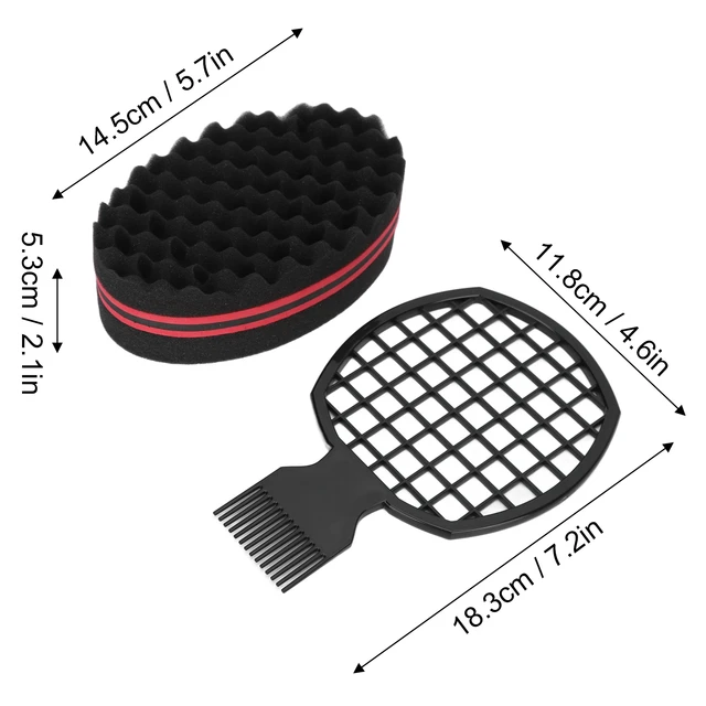 Hair Curl Weave Dreads Sponge Brush Plastic Hair Twist Comb Sponge Set Magic Hair Sponge Curl Comb Hair Styling Supplies Tool 5