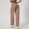 Straight Fitness Micro Flared Pants Back Waist with Pockets Flared Pants Gym Workout Running High Waisted Quick Dry Yoga Clothes 3