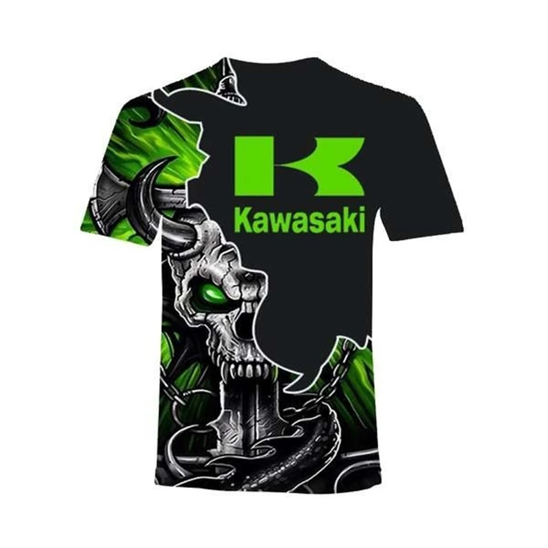 

Summer New Cool Fashion T-shirt Motorcycle Racing 3D Printing T-shirt Men's and Women's Short-sleeved Tops