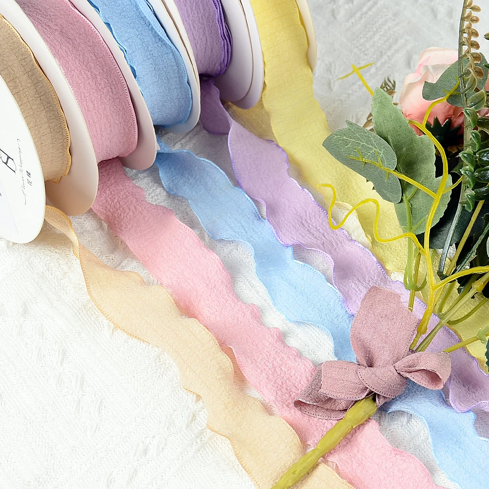 4CM*5M Handmade Frayed Edged Satin Chiffon Silk Ribbon for Wedding  Invitation Wrapping Bouquets Birthday Party Decorations Gifts - AliExpress