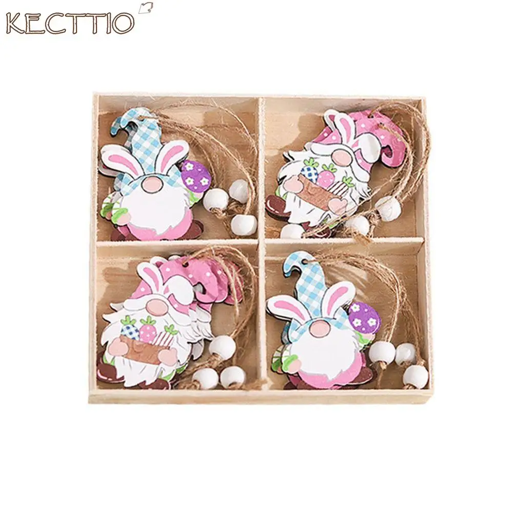 

Wooden Easter Wooden Rabbit Car Pendant Colorful Handmade Carrot Rabbit Tree Hanging Ornament Cute Painted Bunny Pendant