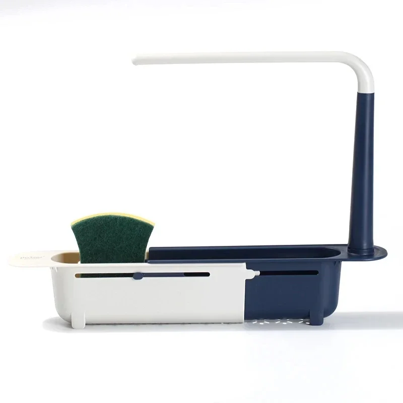 Kitchen Telescopic Sink Organizer Rack Telescopic Faucet Organizer for Soap Towel Sponge Storage Adjustable Shelf Storage Rack 6