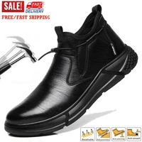 Safety Shoes Waterproof Boots Steel Toe Boots for Men Anti shock Anti-Drop Work Sneakers Non Slip Rubber Sole Work Shoes