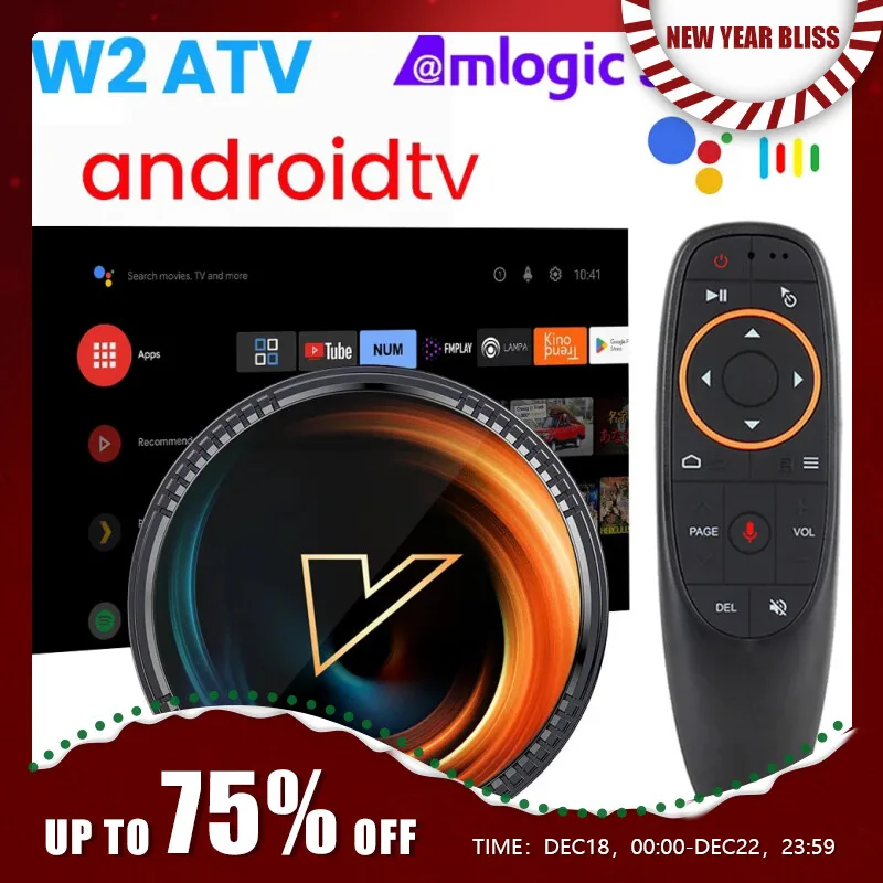 W2 ATV Android 11 TV Box With Amlogic S905W2 CPU, Support 4K AV1, 2.4/5G  Wifi, BT, Google Voice Remote, 2G/16G/4G/32G/64G Smart TV Box From Ping04,  $45.19
