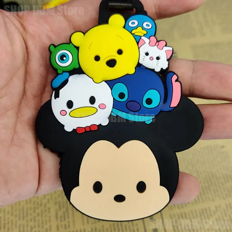 Luggage tag Disney Mickey Minnie Mouse Luggage Tag Anime Cartoon Travel Accessories Suitcase Holder ID Addres Gel Portable Label Baggage Tag