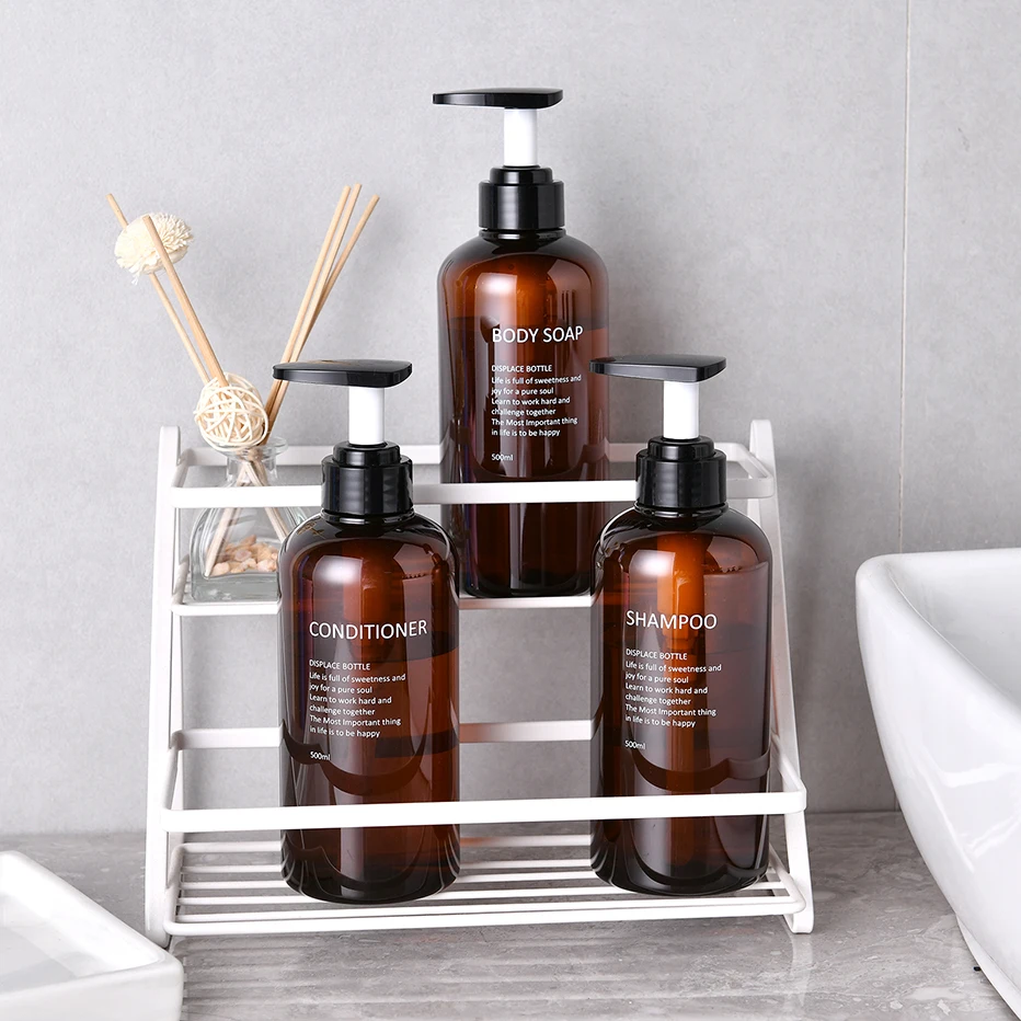 Soap Dispenser 300/500ML Soap Dispenser Bottle Shampoo Conditioner Body Soap Bottle Set Large Refillable Lotion Dispenser Bathroom Accessories