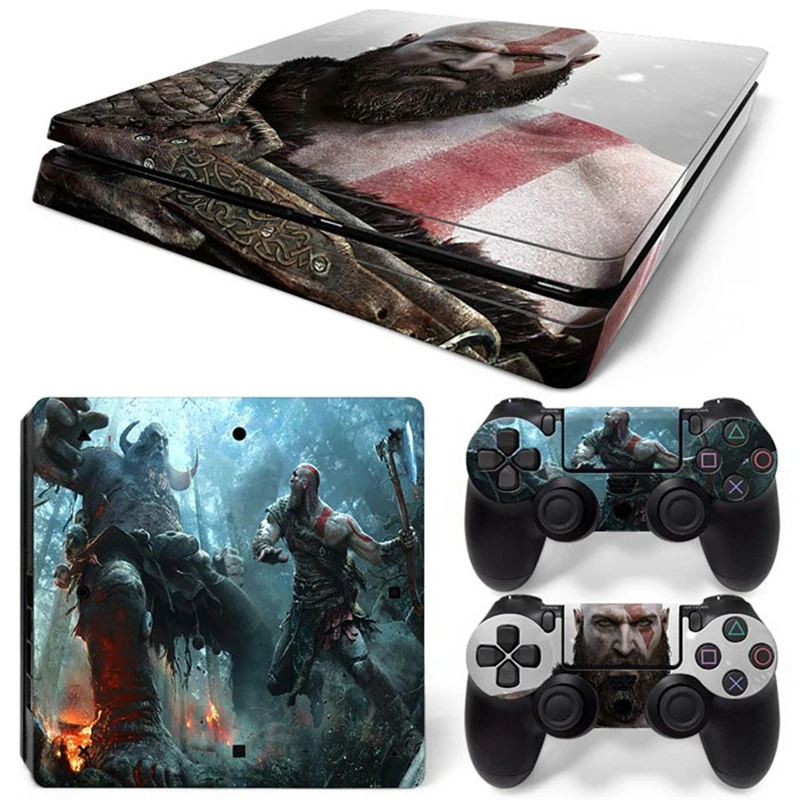 God of War PS4 Slim Skin Sticker Decal Cover for ps4 slim Console and 2 Controllers skin Vinyl slim sticker Decal