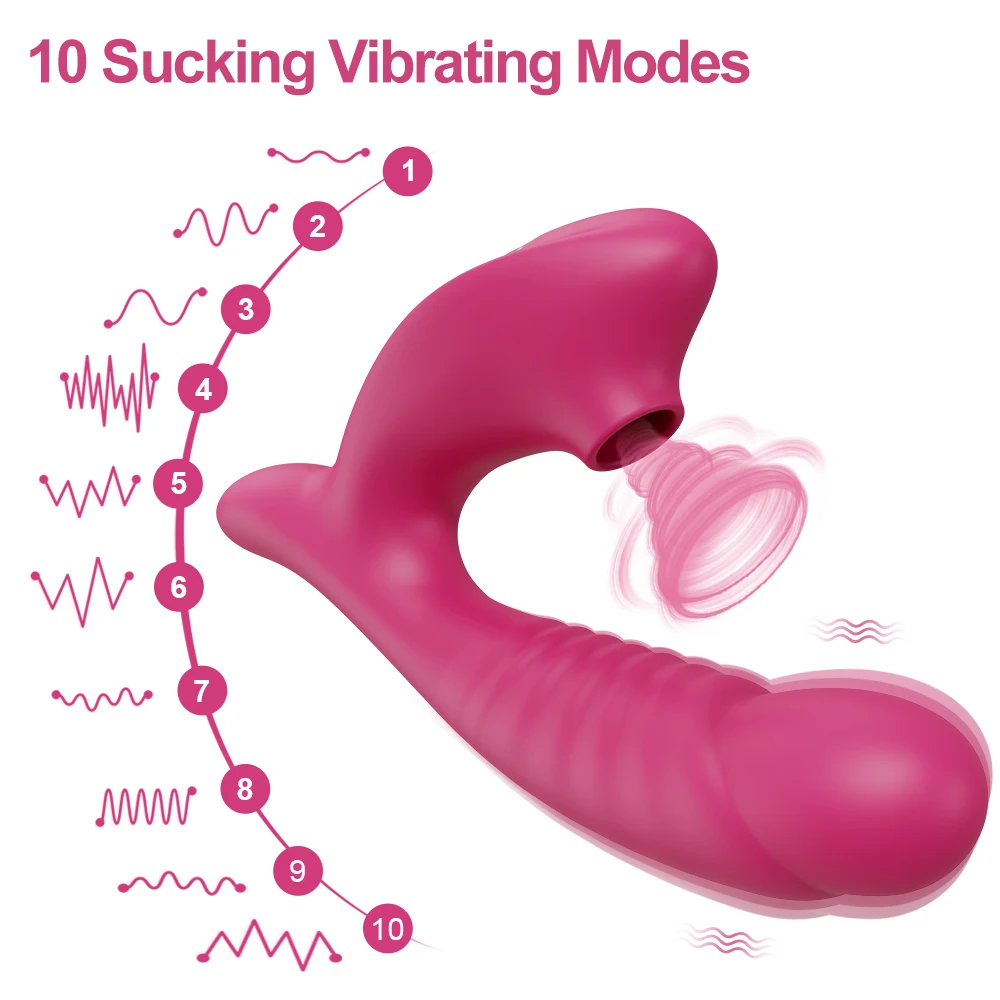 in 1 2 Sucking G-spot Vibrator per le donne Clit Sucker Aspirazione orale Stimolazione del clitoride Masturbazione femminile Suckg oris_voghion.com
