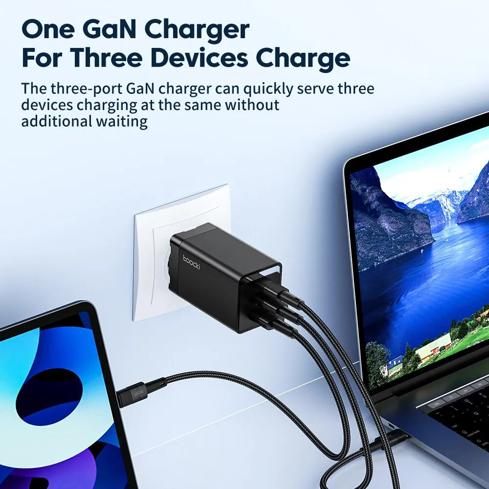 Toocki 67W High-Speed GaN USB-C Fast Charger with Quick Charge