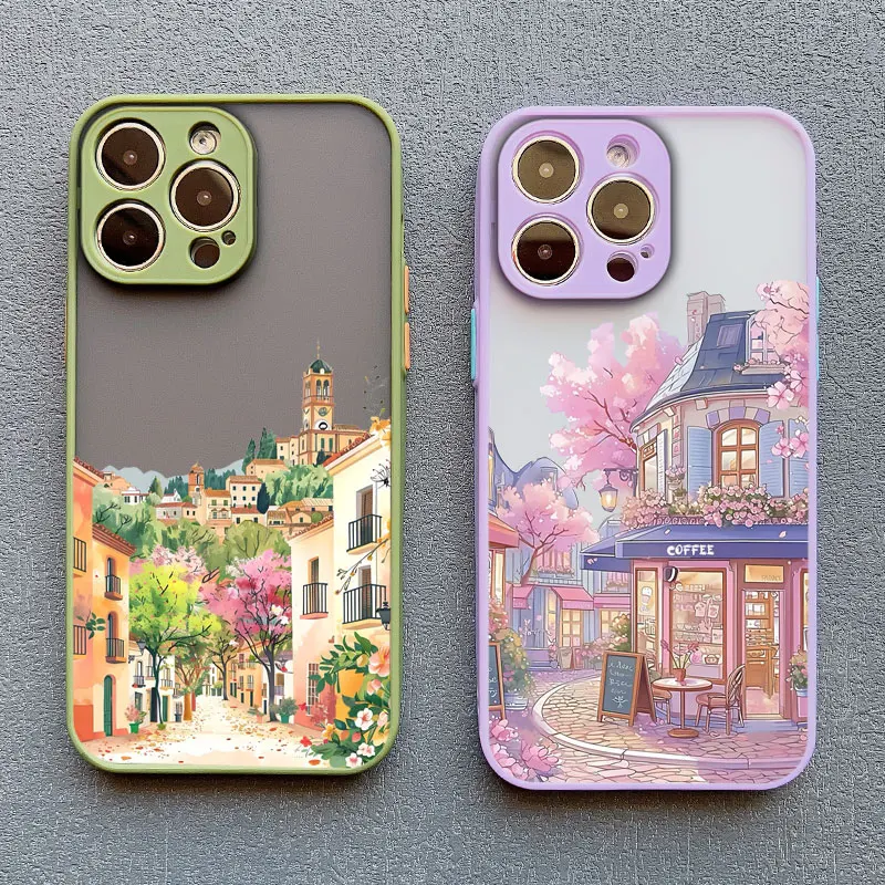 Dazzling Anime Street View Scenery Phone Case Back Cover