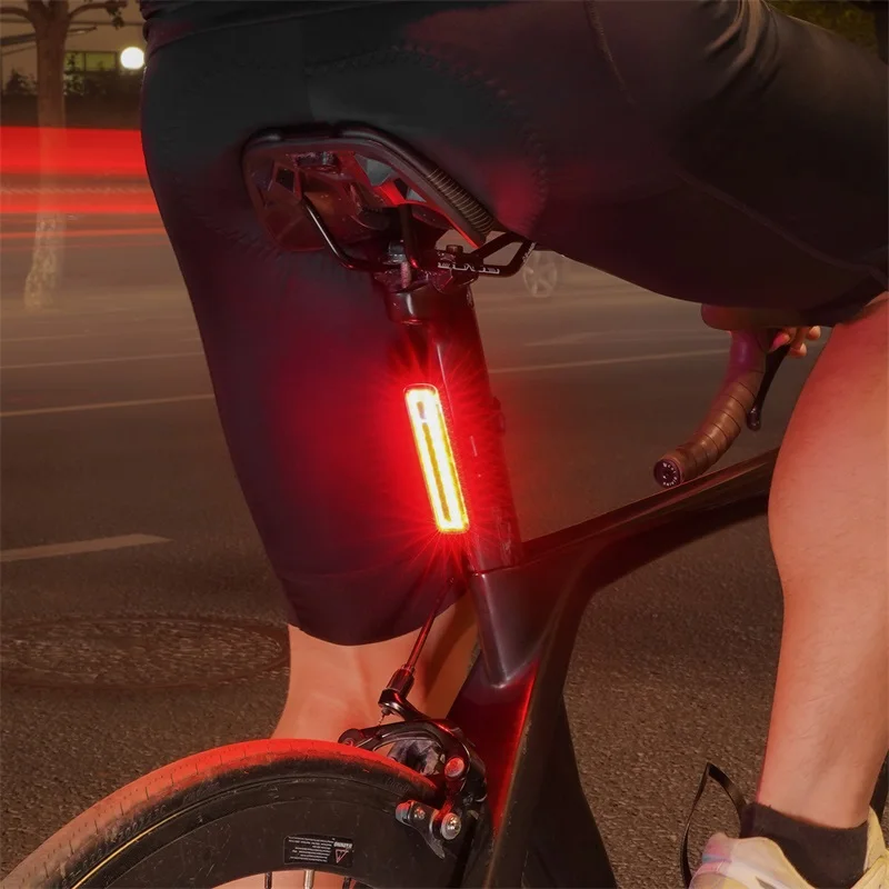 WEST BIKING Colorful Bicycle Taillight Aluminum Alloy USB Rechargeable LED Light Bar Portable Helmet Rear Light Bike Accessories