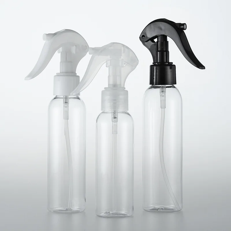 

4oz 8oz 150ml 200ml 250ml 300ml 500ml 120ml empty round Plastic Bottles, clear PET bottle with white/black trigger sprayers