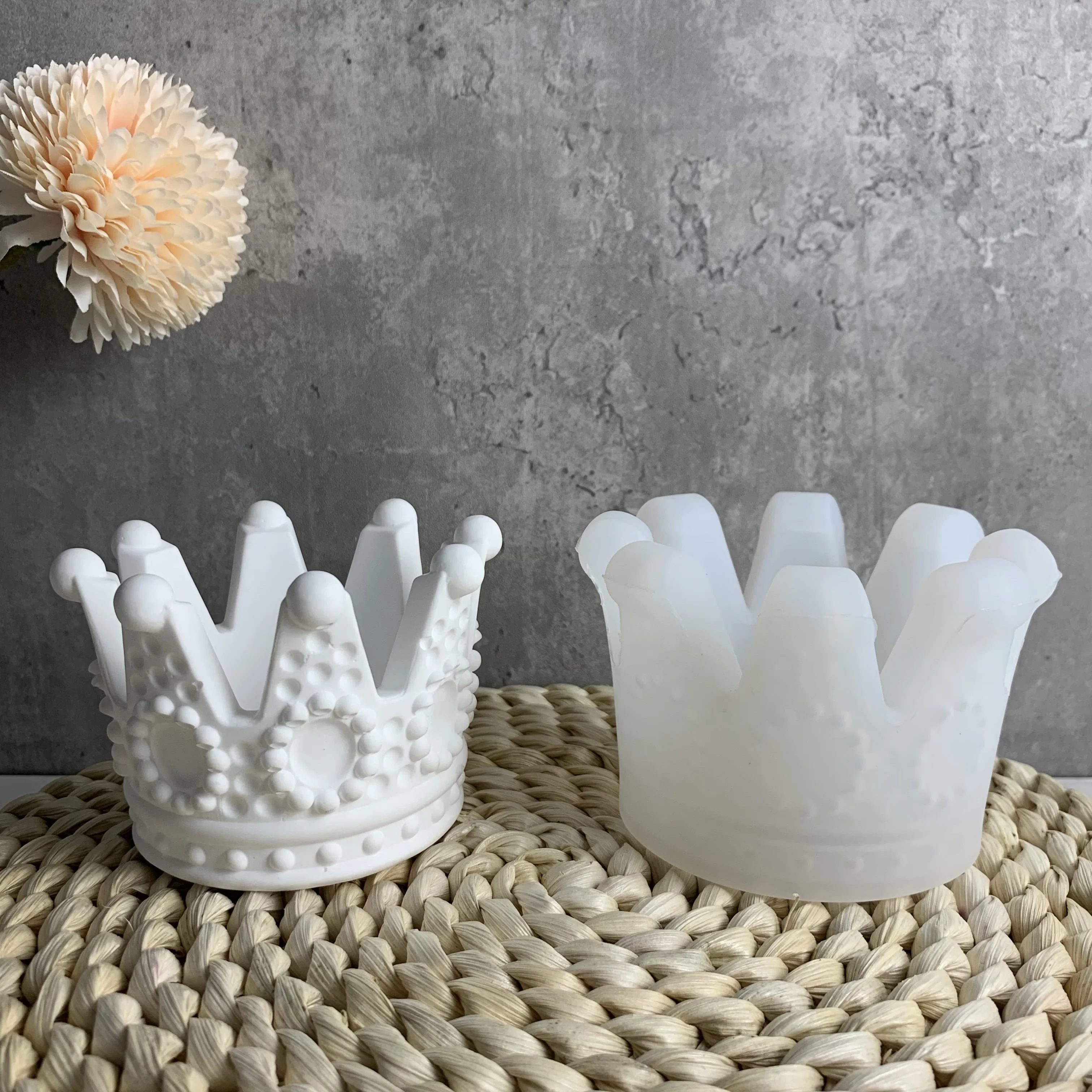 Crystal Crown Candlestick Silicone Mould Handmade Resin Plaster Aromatherapy Candle Holder Mold Jewelry Box Home Decoration silicone mold