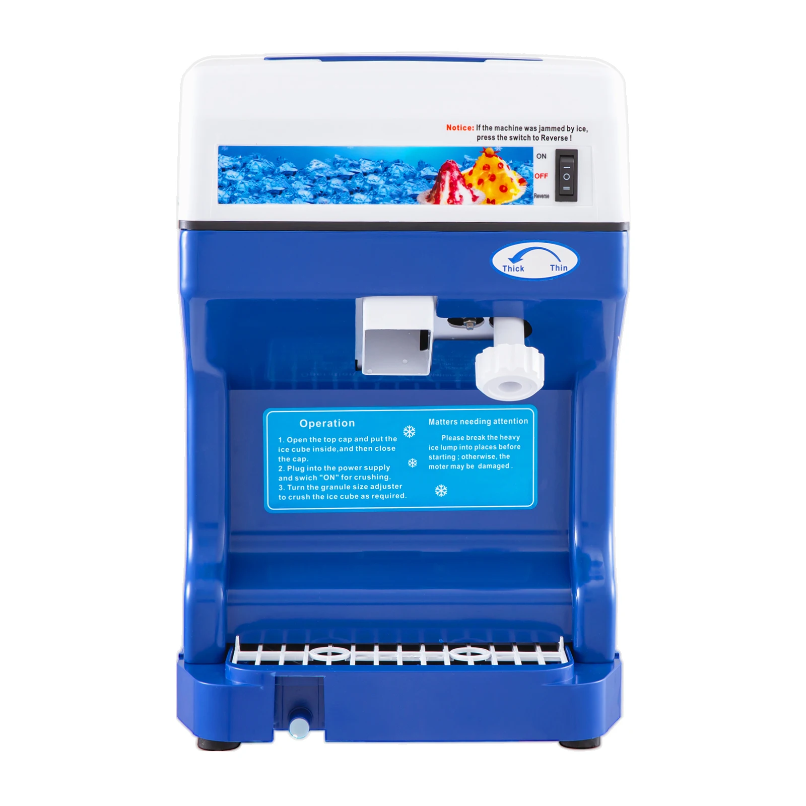 120/200KG/H Electric Ice Shaver Branch Crusher Chopper Smoothie Blender Granizing Machine Shredder Snow Cone Cube Maker