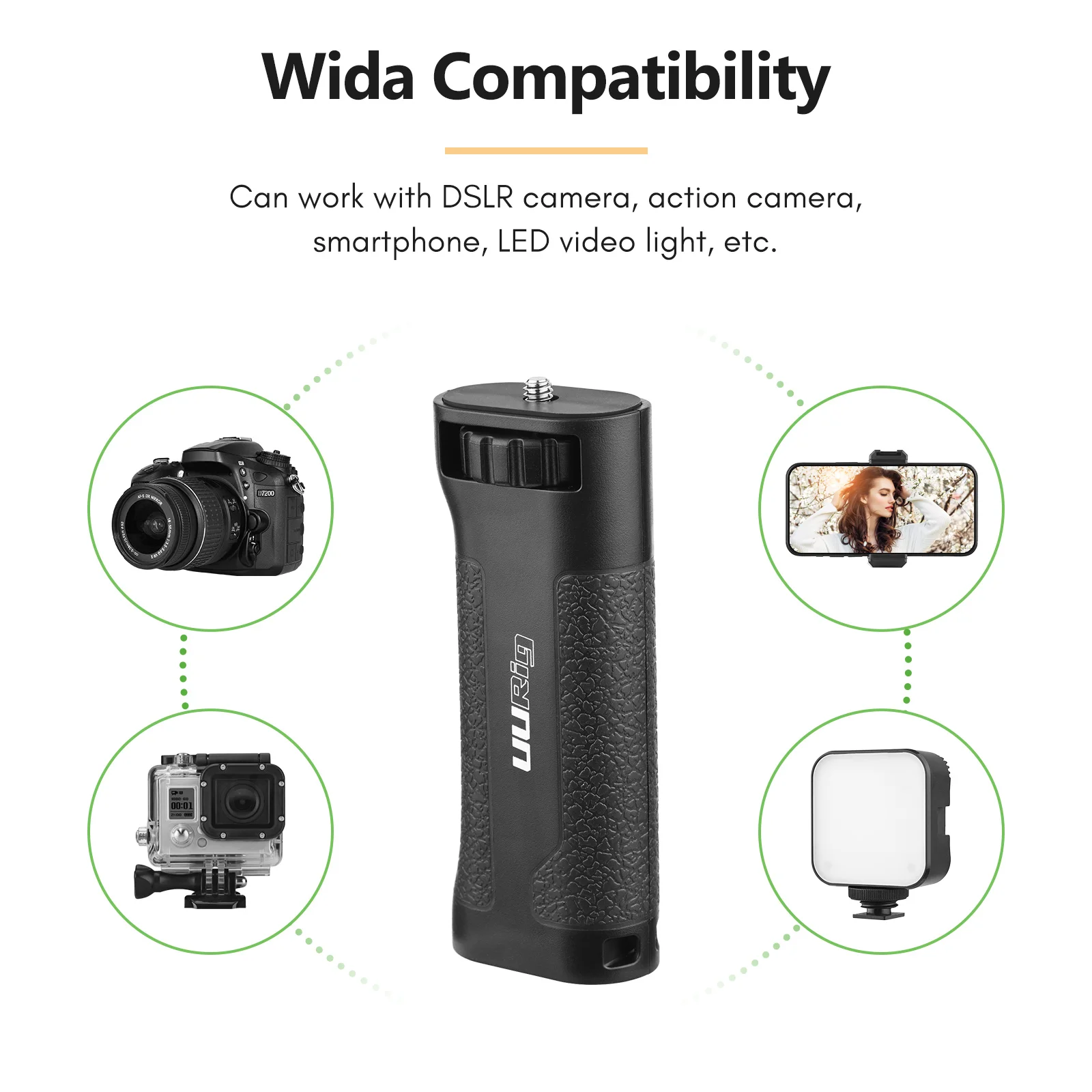 UURig Camera Handle Grip Photography Handheld Stabilizer 1/4 Inch Screw DSLR Camera Sports Video Light Vlog camera holder camera gimbal stabilizer