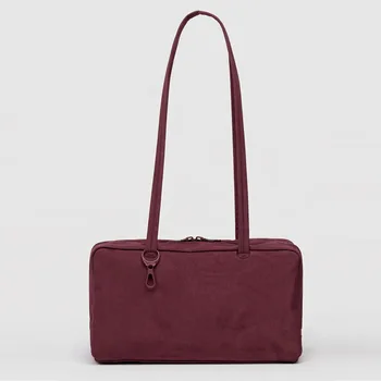 Borsa a Tracolla Quadrata Semplice e Capiente, Borsa a Mano in Nylon a Quadri alla Moda, Borsa da Viaggio in Tela Resistente, Borsa per Uso Quotidiano