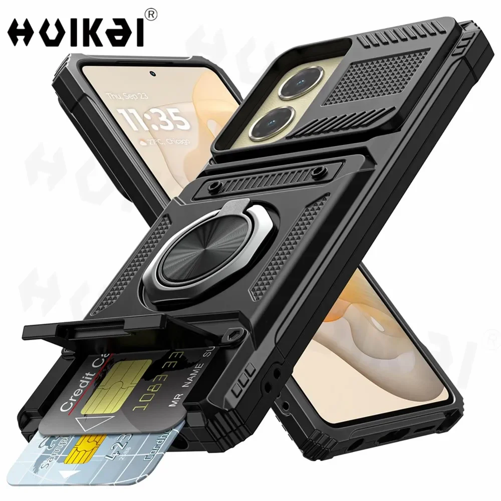 Heavy Duty Shockproof Wallet Case with Card Holder for Motorola Edge & G Series