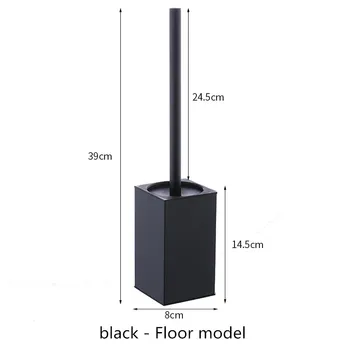 Scopino per WC in acciaio inossidabile Porta scopino per pulizia bagno nero con supporto a parete per scopino Disponibile in una varietà di colori 1