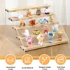 3-5 Layer Acrylic Wood Display Stand Cupcakes Perfume Cosmetic Holder Showcase Organizer Doll Mini Figure Toy Model Storage Rack 4