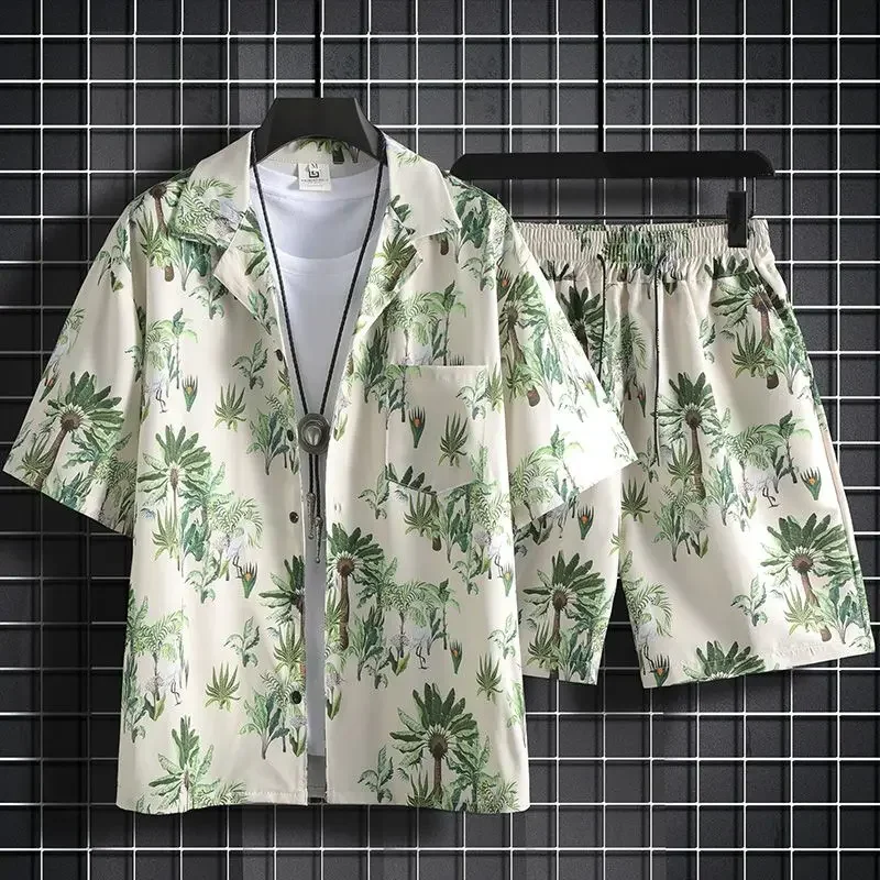 thumbnail image 1 of Conjuntos de camisetas y pantalones cortos para hombre Tendencias Disfraces Estampados Gráficos Oversize Playa Conjunto de pantalones cortos para hombre Novedades Tops y camisetas Holgado Poliéster Bá, 1 of 5