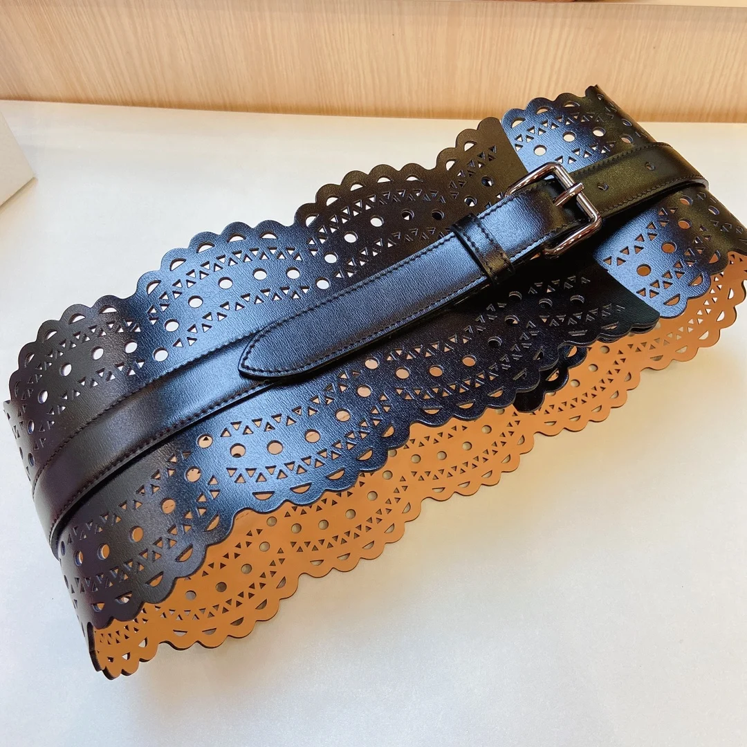 

ALA Bustier Belt In Vienne Wave Calfskin High Quality Openwork Corset Belts 12CM 2024 Luxury Belts For Women