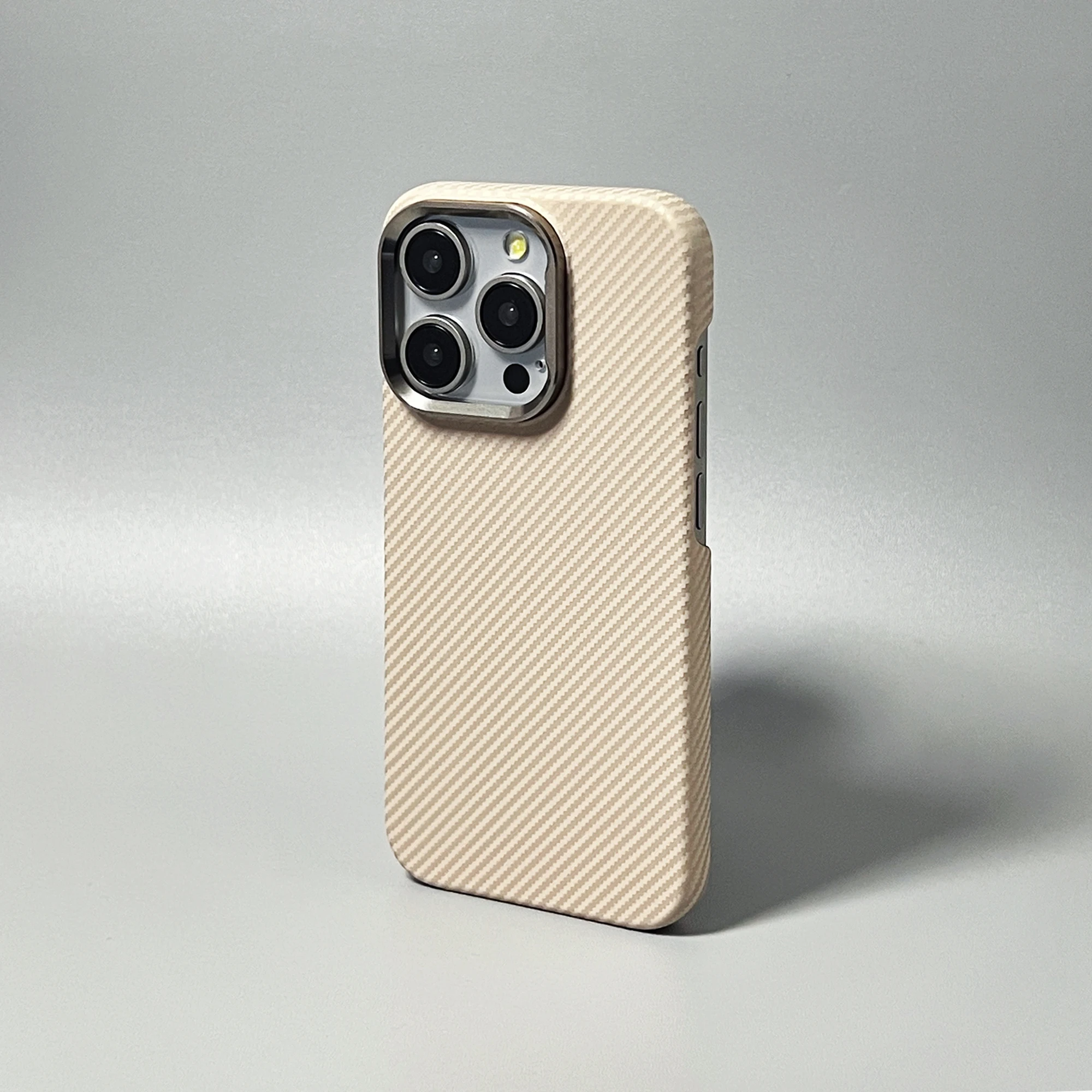 Ultra Thin Carbon Fiber Texture Magsafe Case with Wireless Charging and Alloy Lens Matte Hard Cover