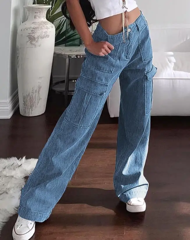 Женские джинсовые длинные брюки 2023