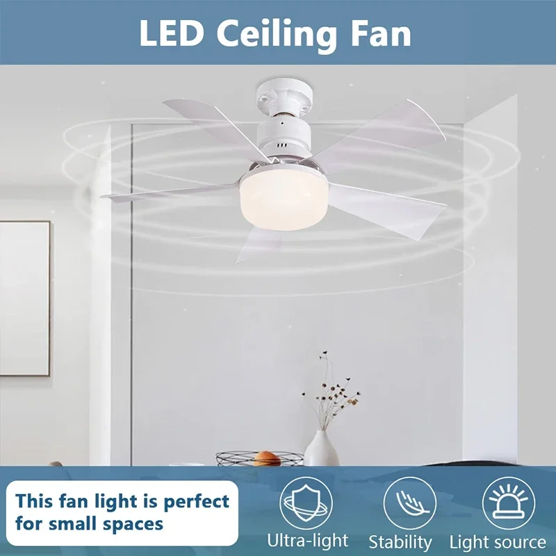 30W/40W E27 Ceiling Fan Light with Remote Dimming LED Lights Suitable Fan Intelligent Silent for Living Room Bedroom ceiling fan led ceiling fan lights led fan light