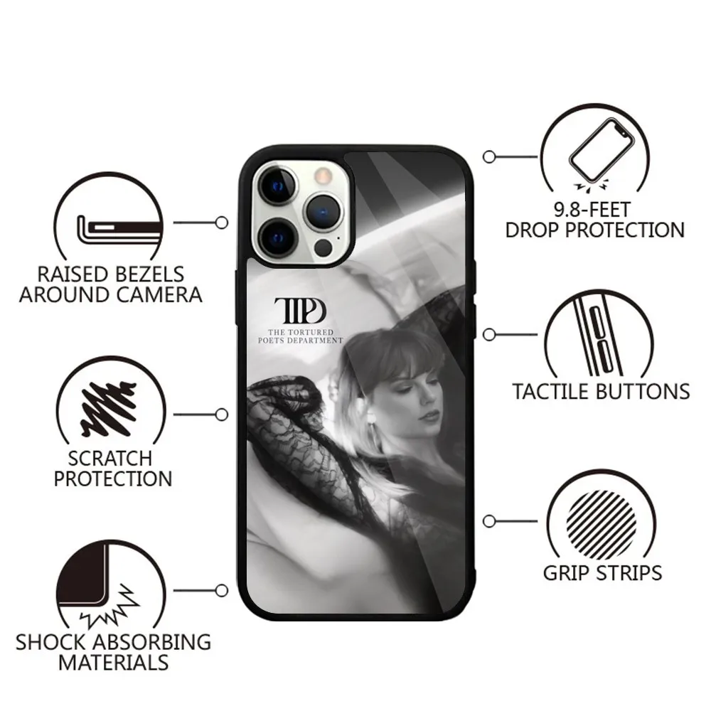 thumbnail image 1 of Funda para teléfono T-TaylorS TTPD S-SwiftS para iPhone 16, 15, 14, 13, 12, 11, Plus, Pro, Max, Mini con carga inalámbrica magnética Magsafe, 1 of 5