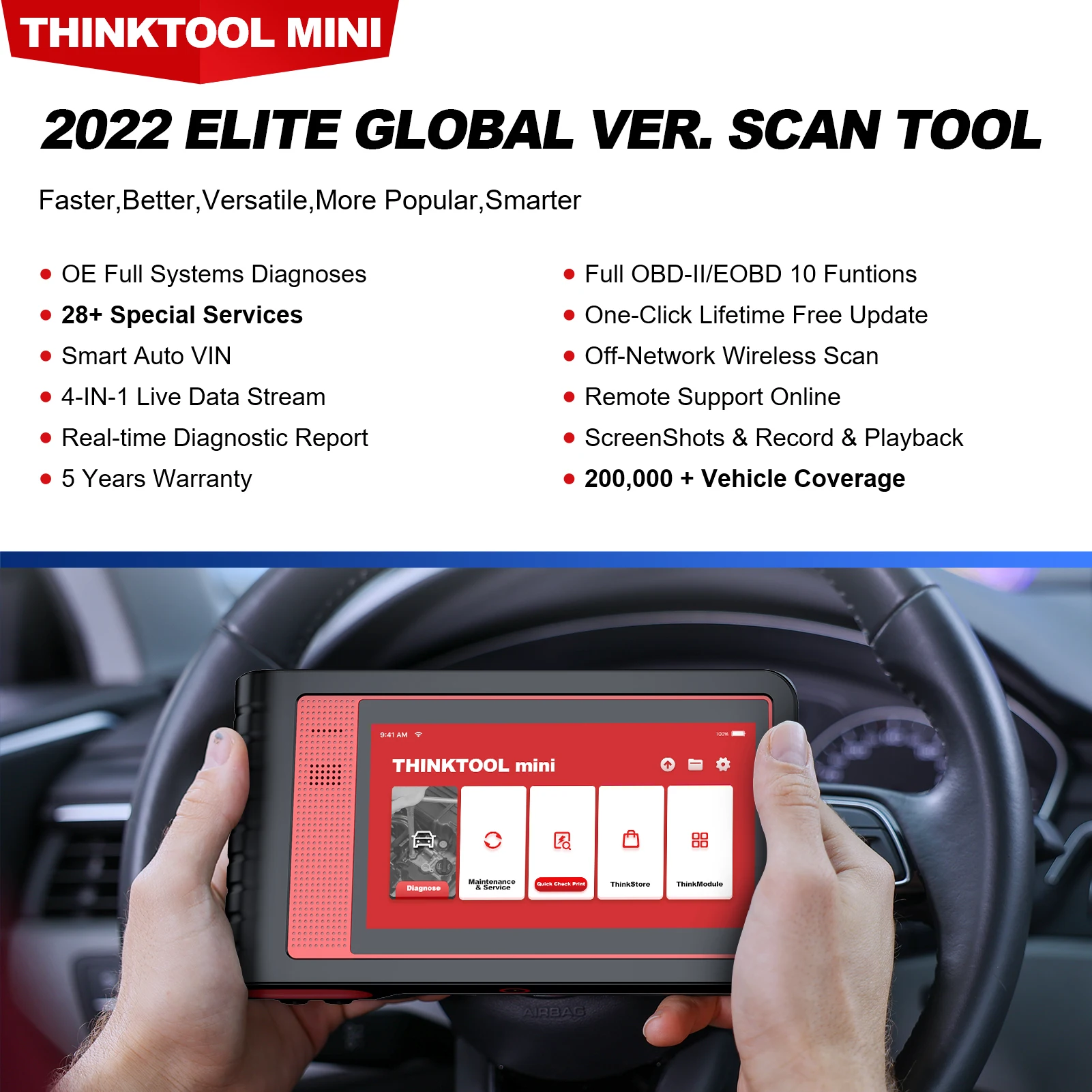 THINKCAR Thinktool Mini Mini 2 CANFD Car Diagnostic Tool Obd2 Scanner Automotive Diagnosis ECU Coding Obd 2 Diagnost 28 Resets
