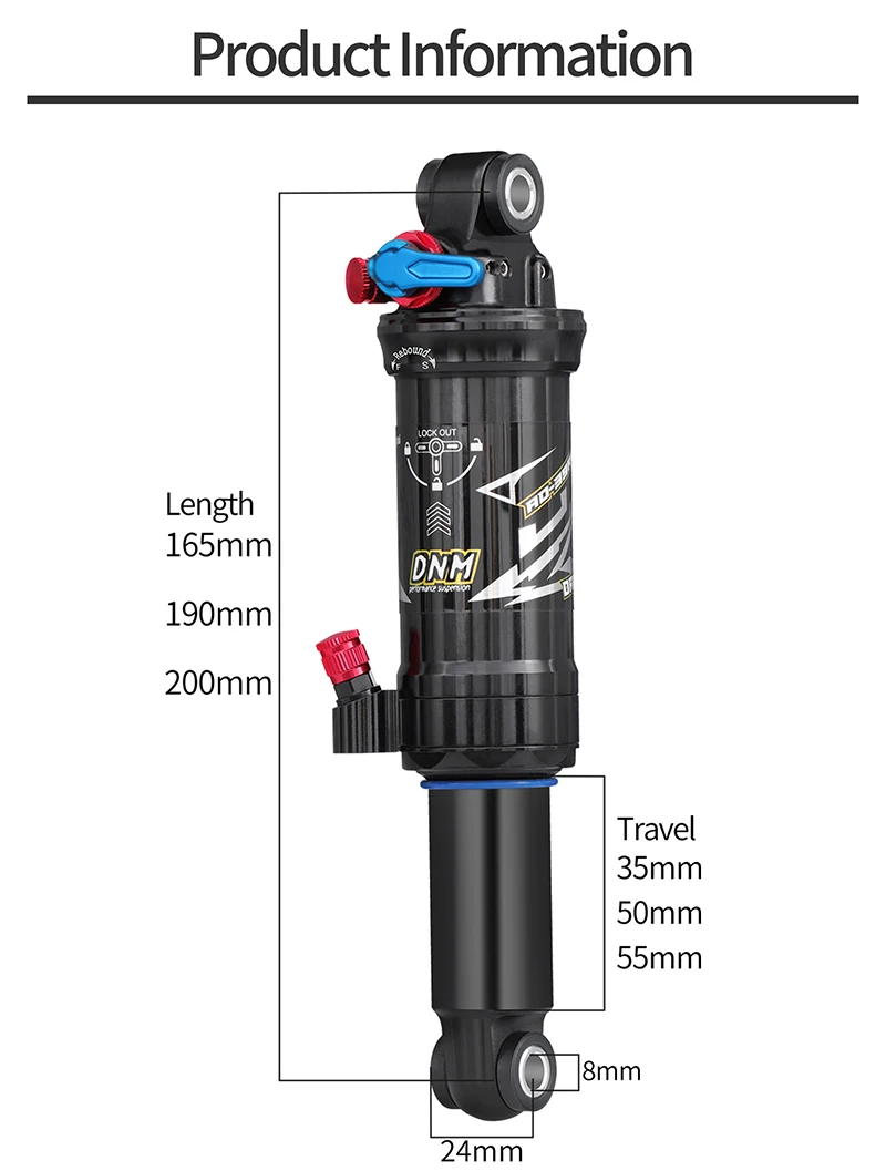 Description Picture 6 of itemDNM AOY-36RC and Newer AO-39RC MTB Downhill MTB Soft Tail Bike Rear Shock165/190/200mm Mountain bicycle Air Shock Absorber