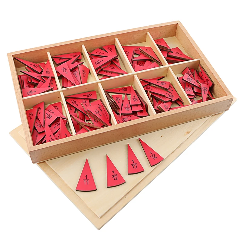 Baby Toy Montessori Materials Cut-Out Labeled Fraction Circles 1-10 & 11-20 Teaching Aids Toys for Children Education Preschool 3