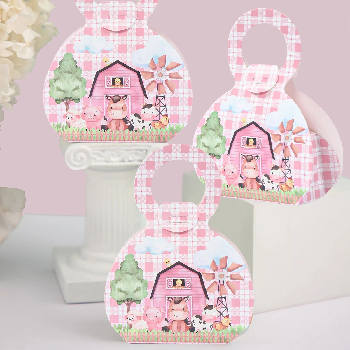 Boerderij servetten roze 16 stuks 33cm | Boerderij feestartikelen | Feestwinkel Altijd Feest