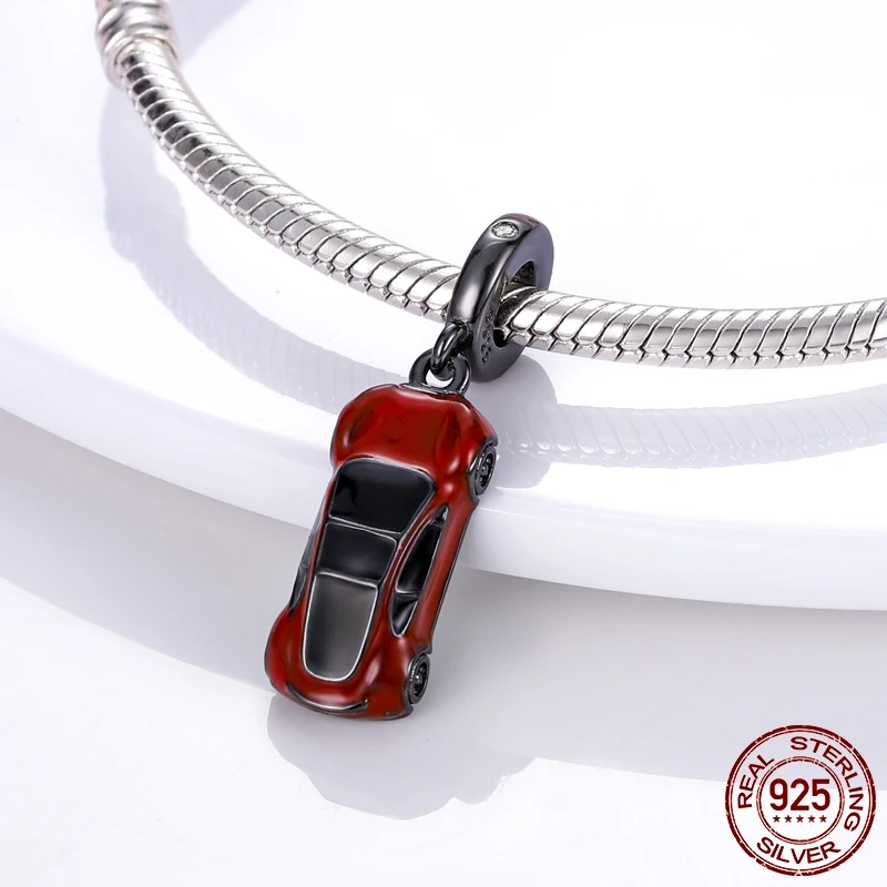 Rote Serie Anhänger-Charms Perlen Plata Charms aus 925er Silber passend für Original Marken Damen Armband Anhänger Halskette Schmuck – Detail 37