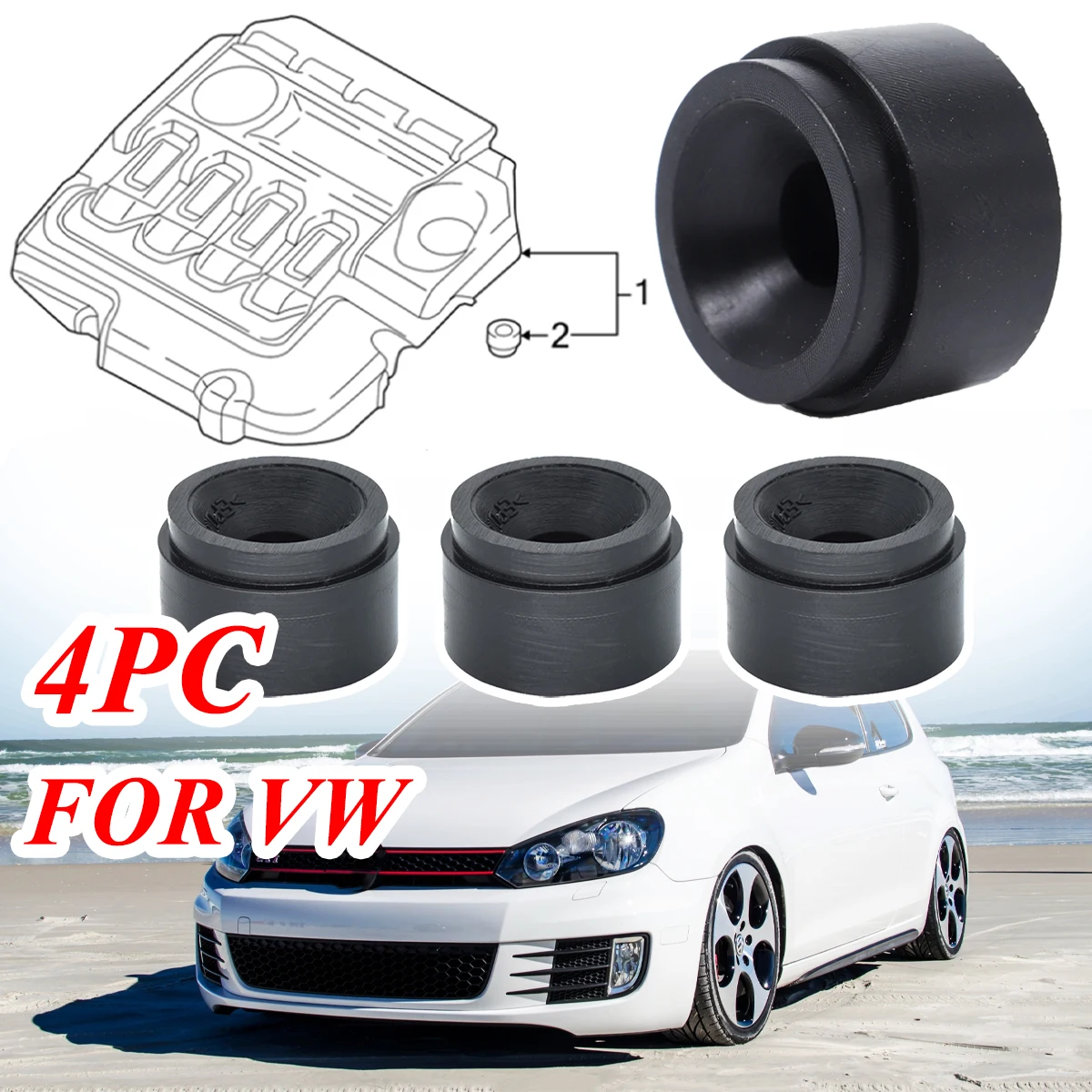4X-Engine-Rubber-Mounting-Bush-For-VW-Golf-TDI-MK6-Jetta-Protective ...