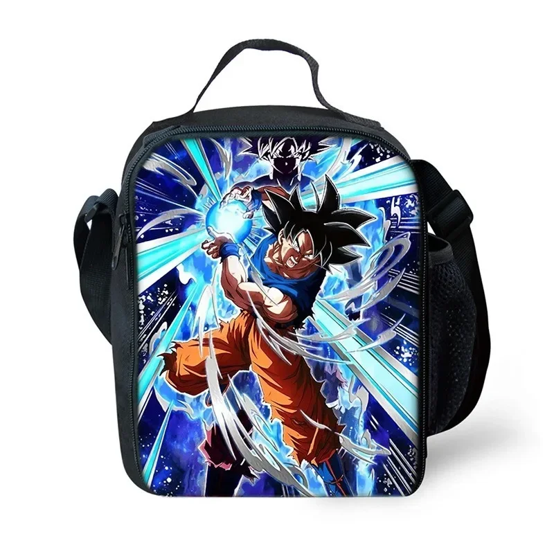 Dragon Ball Super Son Goku Student Lunch Bags Cartoon Printing Insulated Bento Bags Portable Thermal Bag Ice Pack Aluminum Foil Cartoon Lunch Bags