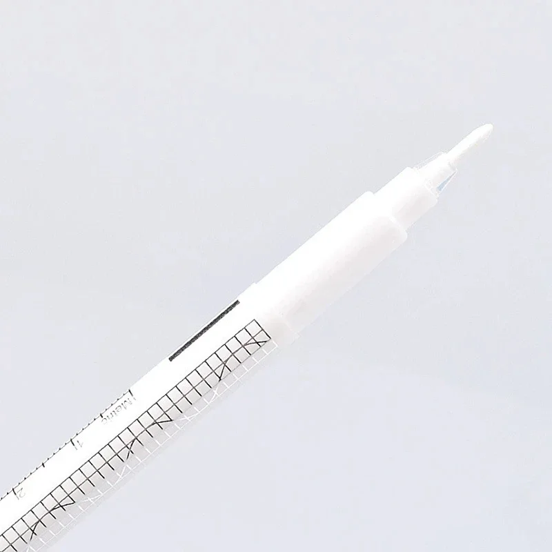 Eyebrow skin marker pen white surgical accessory with measuring ruler and microblading positioning