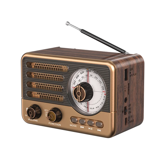 Portable Wooden Retro Bluetooth Radio Fm / Am / Sw Rechargeable Radio Card  Tf Usb Remote Control Bluetooth Speaker - Speakers - AliExpress