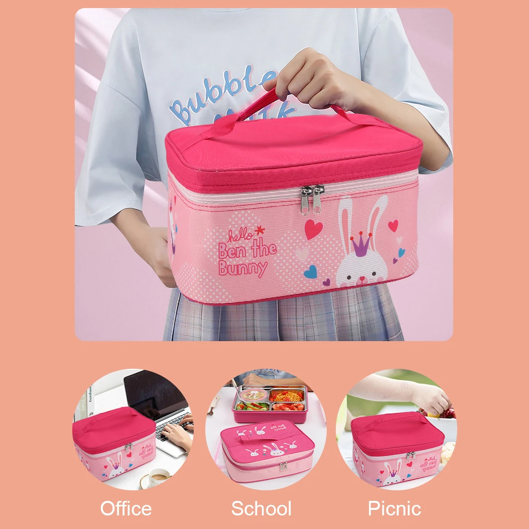 Childrens Insulated Lunch Pack Box Bag Kids Boys Girls School Food Picnic  Box