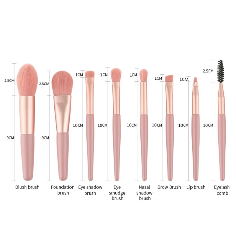 8-Piece Mini Travel Makeup Brushes Set 6